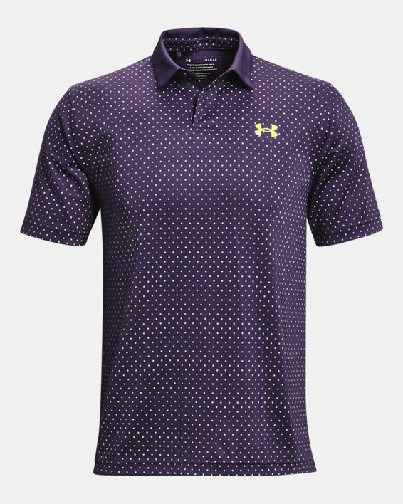 男士UA Performance Printed Polo衫, Purple, pdpMainDesktop image number 4